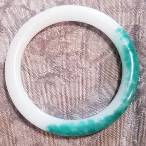 Peking Jade Art Glass Antique Art Deco  Bangle Bracelet + BONUS